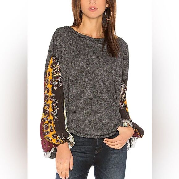 Free People We The Free Blossom Thermal Cotton Blend Sweater In Gray Size M - Picture 1 of 10